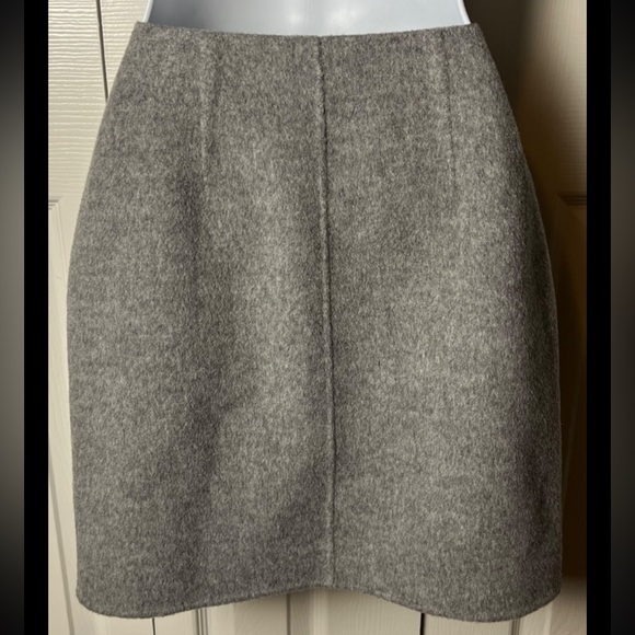 THEORY Mini Skirt New Divide Clean Pencil Wool Cashmere Gray New Money 00 - Picture 7 of 12